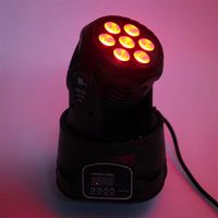 Yeni Tasarım 80 W 7-RGBW LED Oto / Ses Kontrolü DMX512 Mini Hareketli Kafa Sahne Lambası (AC 110-240 V) Siyah Yeni Yüksek Kalite Sahne Aydınlatma