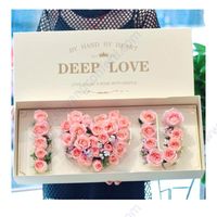 Fleurs décoratives couronnes Saint Valentin Je t'aime Rose Flower Gift Box Creative Set Basker Lover Mug Dames Emballage Custom Kraft Birt