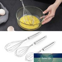 3Pcs Stainless Steel Manual Egg Beater Milk Frother Mixer Bl...