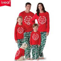 IYEAL Christmas Family Matching Outfits Daddy Mommy Daughter Son Clothes Set Women Kids Baby Cartoon Cute Homewear Pajamas Suits 220106