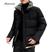 Dimusi Kış erkek Bombacı Ceket Moda Pamuk Sıcak Kürk Yaka Mont Rahat Dışarı Termal İnce Yastıklı Mons Erkek Giyim1