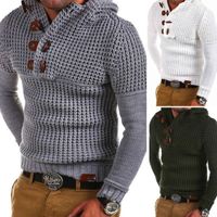 Men' s Sweaters Zip Wool Sweater Men Pullover Long Sleev...
