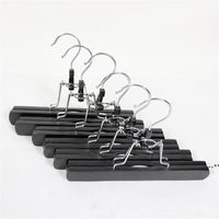 Black Wooden Solid Hangers, Non Slip Collection Pants Hanger for Pant, Skirt and Trouser, Hair Extension Hanger by sea HHB13556