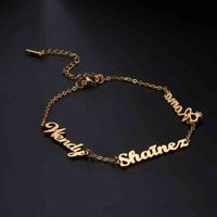 Sipuris Custom Multi-name Bracelet Stainless Steel Personalized Gold Name for Family Couple Gift Fashion Jewelry 2021
