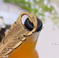 Metal Feather Beer Bottle Opener Portable Alloy Bar Beer Bottles Openners Birthday Wedding Favors RRF13593