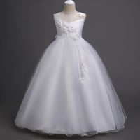 Девушка платья девушки вечеринка 4-14 год вышитые формальные невесты свадебные кружева длинные девушки принцессы бальное платье 2022 детское платье Vestido