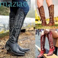 Vintage Women Knee High Boots Leather Riding Boots Medieval ...