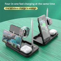 Caricabatterie wireless a quattro in vendita in alto Vendita per il telefono cellulare Auricolari auricolari auricolari a cuffia veloce Compatibile per iPhone / Android