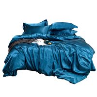 Home Textile 100% Pure Silk Bedding Set With Duvet Cover Bed Sheet Pillowcase Luxury King Queen Twin Size Solid Satin Bed Linen LJ201127