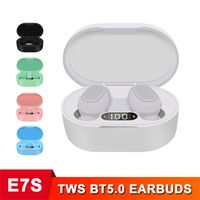 Yeni E7S 5.0 TWS Bluetooth Kulaklık Kulak Çağrı Kulaklıklar Kablosuz Ile Çift Mic Ile LED Spor Oyun Kulakiçi iPhone 12 Mini Pro Max 11