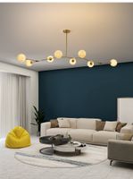 Moderne LED Esszimmer Kronleuchter Lampe Beleuchtung Nordic Langer Innenraum Wohnzimmer Küche