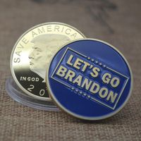 Let's Go Brandon Trump 2024 Make America Great Again Moneta da collezione placcata in oro Moneta commemorativa del presidente degli Stati Uniti