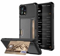 Tarjeta de cartera Carcasas de teléfono de cuero para iPhone 13 12 Mini 11 Pro MAX X XS XR SE 7 8 PLUS 6 6S Concha protectora a prueba de golpes