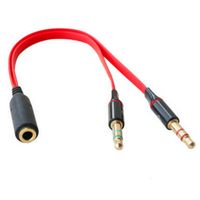 3,5 mm Y splitter 2 Jack Man till Kvinnlig hörlurar Mic Stereo Audio Adapter Kabel 3 Färg