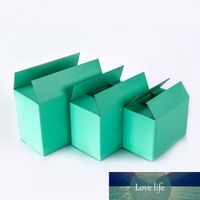 10 unids / caja de embalaje verde Almacenamiento de papel corrugado Caja pequeña Caja de joyería Soporte de joyería Tamaño personalizado Logotipo