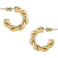 C- Shaped Threaded Metal Earrings Geometric C- Shaped Individual Metal Earrings
