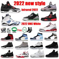 2022 UNC White 6S Basketball Shoe 4 Infravermelho Red Thunder Black Cat 11 Jubileu Criado Sneakers Concord Space Jam Trainers 4S Universidade Azul Branco Oreo