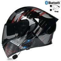 Elmetti da moto Uomo Donne Bluetooth Casco integrale Full Helmet Maschera integrale Sport