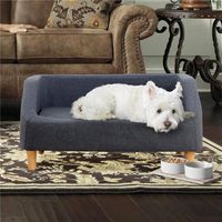 32" GRAY Dog Cat sofa Pet Bed, rectangle with movable cushion, with wood style foota13 a00