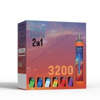 Authentic Randm Switch Pro 2 em 1 Kit de Cigarros E Descartáveis ​​Cores Duplas 3200 Puffs 10ml Cartucho LED Brilhante Luz Vape Vape Bang XXL Duo Vidhe Ezzy Mini
