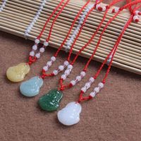 Heißer Verkauf Guanyin Anhänger Imitation Green Jade Buddha Halskette Glas Schmuck DMFN587 (mit Kette) Mischungsauftragsstücke Anhänger Halsketten