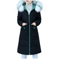 Женские куртки Большой натуральный мех с капюшоном с капюшоном зима с длинным рукавом женские толстые теплые пальто вниз стройное снаряжение Parkas женские пальто