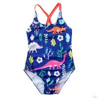Meninas de bebê um maiô trajeto babados trajes de banho bonito praia esporte nadando sem costas verão swimwear 2-7 anos