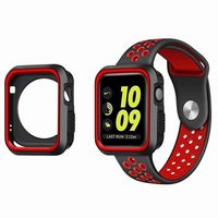 Dual Color Soft Silicone Cover for Apple Watch 40mm 44mm 42mm 38mm TPU Protective Case for iWatch Accessories a54