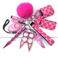 Custom Logo Personal Safety Survival Key Chains Set Defensive Alarm Pepper Window Breaker Girl Self Defense Keychain