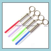 Other Event & Party Supplies Festive Home Garden Led Flashlight Stick Keychain Mini Torch Aluminum Key Chain Keyring Durable Glow Pen Magic