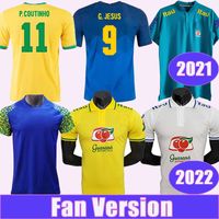 2021 P. Coutinho Mens Home Away Jerseys 2022 National Team Paulinho D. Costa Marcelo Coutinho Training Wear Futebol Camisas