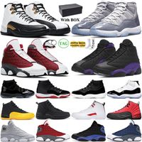 Korting Mannen Vrouwen Basketbal Schoenen 12s Aftaxi Utility Grind Playoff 11s Cool Gray Concord Bred Animal Instinct 13S Court Purple Hyper Royal Red Mens Sneakers