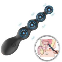 Nxy vibradores 10 velocidad anal vibrador perlas próstata masaje dual motor tapón estimulador USB carga juguetes sexuales para hombres mujeres 220106