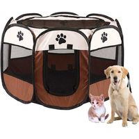 Pet Cage Portable Tent Folding Dog House Octagonal Cat Playpen Easy Puppy Kennel Fence Large Dogs 220118