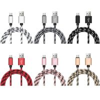 Fabric USB Cable 1m 2m 3m Micro USB Charging Cords for Samsu...