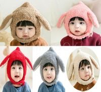 Bebé conejo orejas de peluche sombrero infantil niño invierno casquillo beanie cálido sombrero auricular pulpa bebé mantener cálido sombrero db306