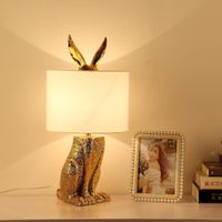 Sängbordslampa Modern rund nattdukslampa med kaninhuvud Retro industriell skrivbordslampa till sovrum, kontor, studie dekorativa ljus