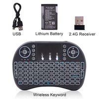 US stock MINI i8 2.4GHz 3-color Backlight Wireless Keyboard with Touchpad Black a09 a19