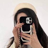 Mode Telefon Hüllen für iPhone 13Promax Fall Brief Diamant Samt Mobiltelefon Schutzhülle Kartenbeutel Hängende Hals mit Unterstützung Halterung 2 Farben Style Gut Nizza