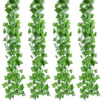 12 adet 2 M Yapay Ivy Yeşil Yaprak Garland Bitkiler Asma Sahte Yeşillik Ev Dekorasyonu Plastik Rattan Dize Duvar Dekor Yapay Pant1
