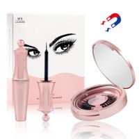 Eyelashes magnéticas 3D Falso Mink Liquid Eyeliner Magnético Pestañas Falsas Petera Juego Largo Eyelajones Extensión