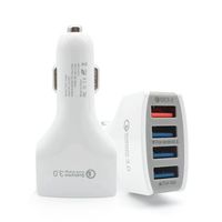 Ucuz Fiyat Çift Bağlantı Noktaları 4 kez USB Portları Hızlı Şarj Araç Şarj QC 3.0 DHL Fedex Ücretsiz Kargo Beyaz ve Siyah Renk