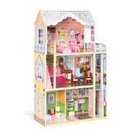 US Stock Dreamy Dollhouse Wooden Blocks for Kids,Gift for Birthday,Christmas a41190C