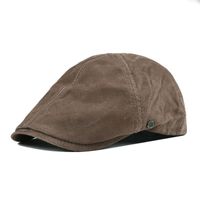Voboom Suede Cuero Plano Caps Playby Cap Men Mujer Frosted Nubuck Pigskin Gatsby Baker Hat con forro 153 201216