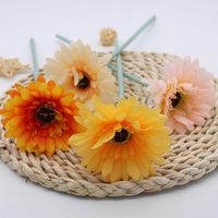 10 unids / set simulación gerbera sol flor mesa decoración pequeña margarita pastoral flor artificial1