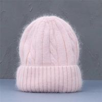Женский кашемир смеси зима шляпа длинный меховой теплый мягкий шерсть вязаные шляпы женские чекуляные шапочки оптом 211227