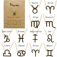 Douze signes du collier du zodiaque Collarbone Constellation d'huile de goutte à goutte noire