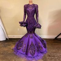 2023 Regency Purple Evening Dresses Wear Mermaid Jewel Neck ...