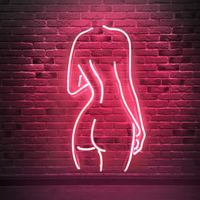 Naked Lady Real Glass Neon Signs for Wall Bedroom Room Decor...