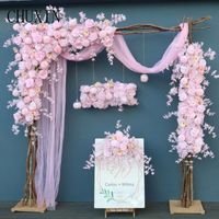 Decorative Flowers & Wreaths Pink Silk Peony Thorn Balls Roses Artificial Wedding Arch Row Floral Mariage Wall Home Decor Fake Plants Window